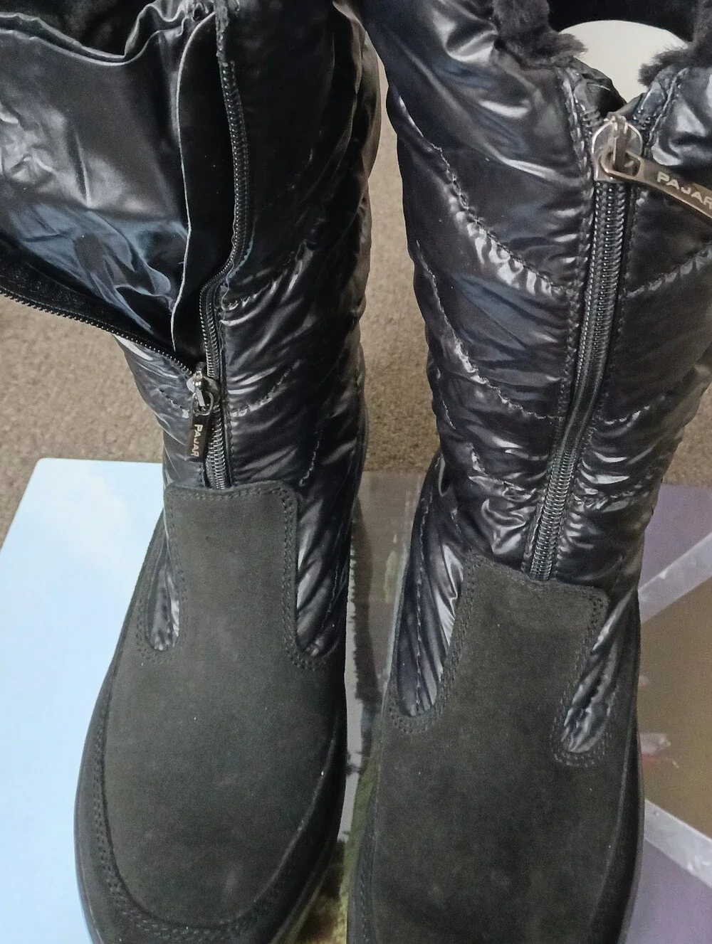 Pajar Women’s Black Winter Fur-Lined Mid-Calf Boots Size EU 40